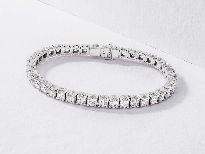 classic diamond tennis bracelet with round brilliant diamonds